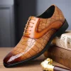Crocodile Pattern Leather Shoes - Image 4